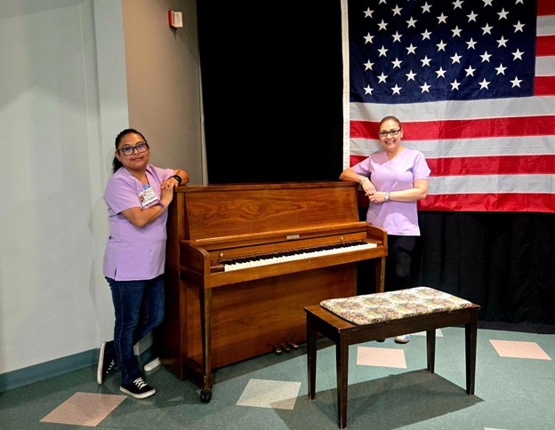 Senior veterans being honored in an independent living community celebration